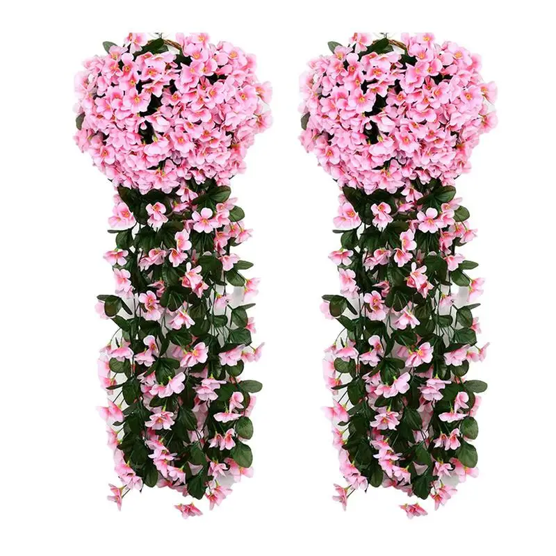 

Artificial Flowers Artificial Hang Violets Decoration Artificial Plants Aesthetic Vines For Wedding Fence Wall Garden Balcony