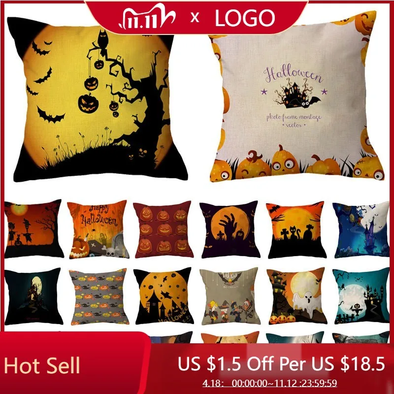 

45*45 см осень Хэллоуин искусственный чехол поясной чехол диванная подушка домашний Декор Современный стиль праздничное украшение для вечер...