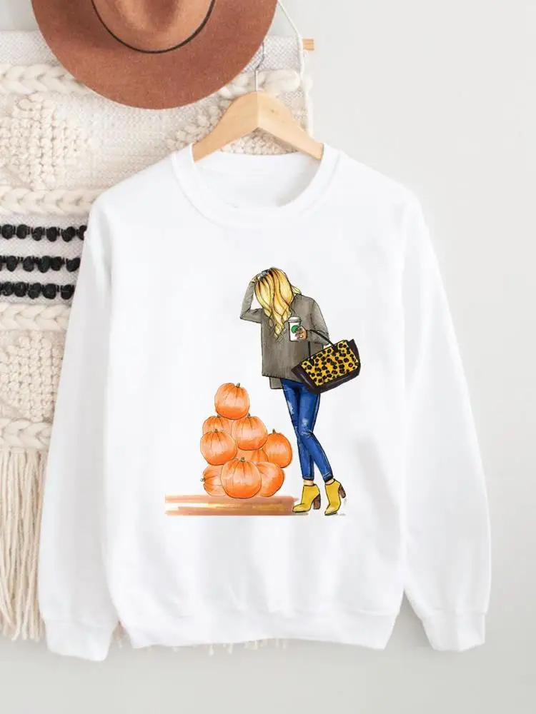 

Women Fall Thanksgiving Halloween Fashion Pullovers Pumpkin Festival O-neck Lady Autumn Clothing Female Graphic Sweatshirts
