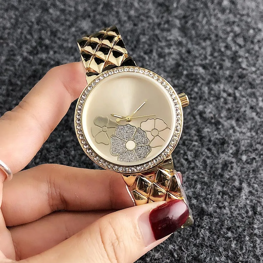 Brand Wrist Watches Women Girl Ladies Crystal Style Quartz Casual Steel Metal Band Clock m70