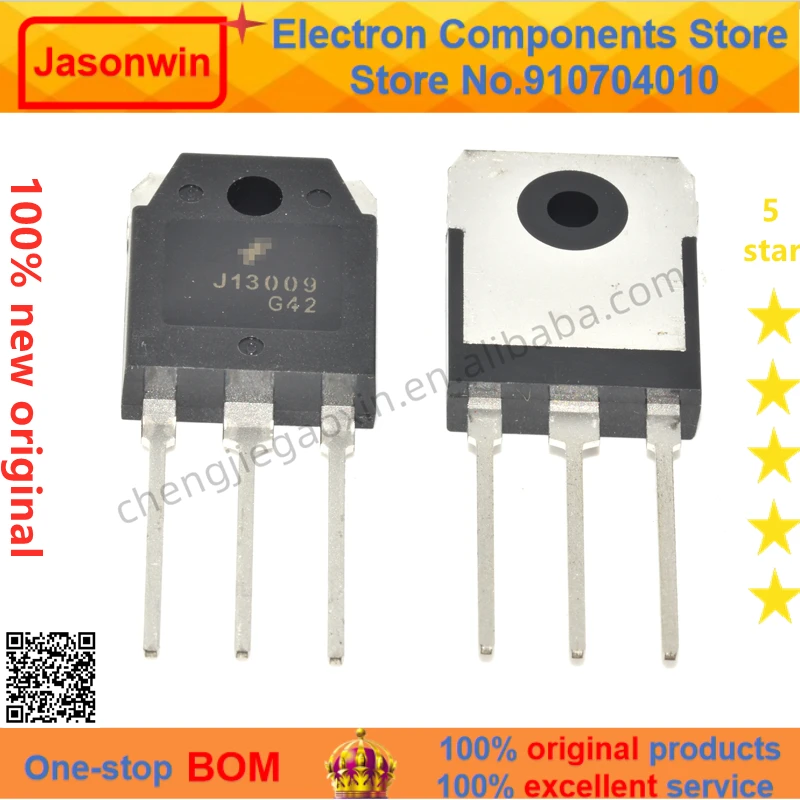 100% Nuevo 50 Unids/Lote Original MOSFET FJA13009TU 12A 400V J13009 TO-3P Transistor |