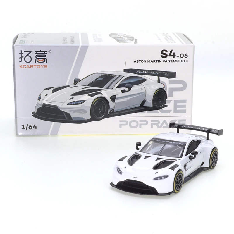

XCARTOYS POPRACE 1/64 Aston Martin Vantage GT3 White Cars Alloy Motor Vehicle Diecast Metal Collection Ar Model Toys Ornaments