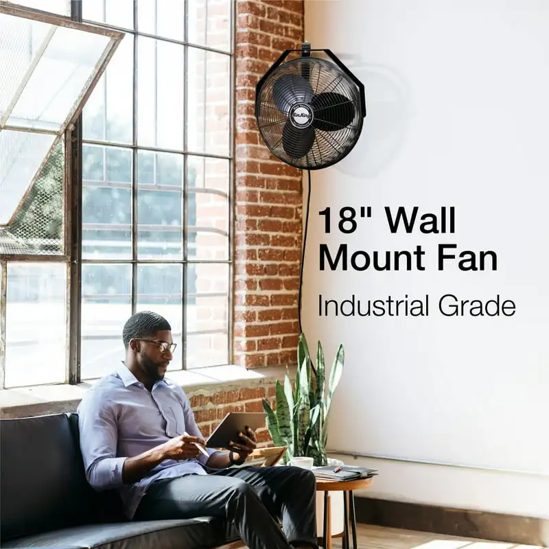 

Industrial Grade High Velocity Wall Mount Fan, 1/6 HP, Black, Model 9518