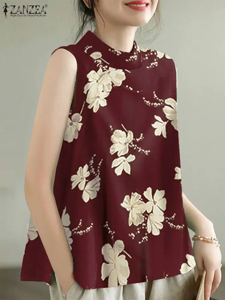 Женский богемный летний топ с цветочным принтом Элегантная Модная рубашка без