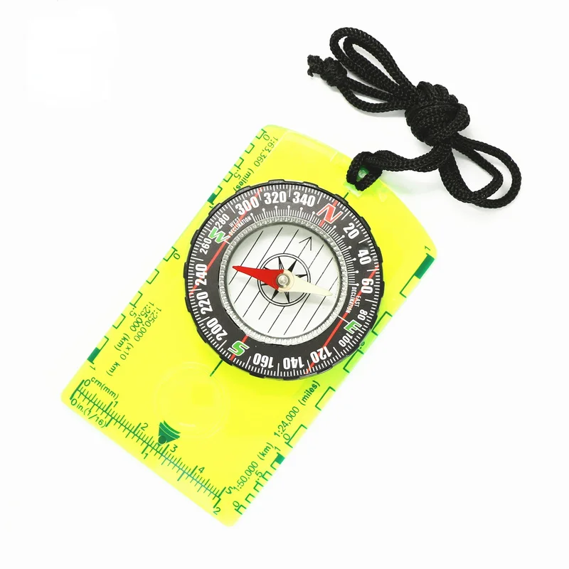 

New 2022 Outdoor Portable Hiking Camping Ruler Map Magnifier Liquid Filled Compass