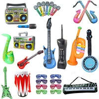 childrens inflatable musical instruments toy pvc balloon guitar childrens stage inflatable props microphone