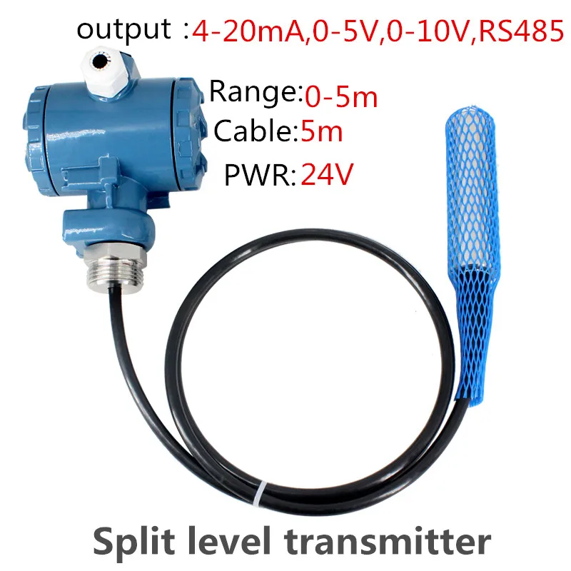 Transmissor Nivelado Líquido 420ma 15v 010v Rs485 Qdy60a do Transdutor do Sensor de Pressão Submersível Rachado do Nível da Água