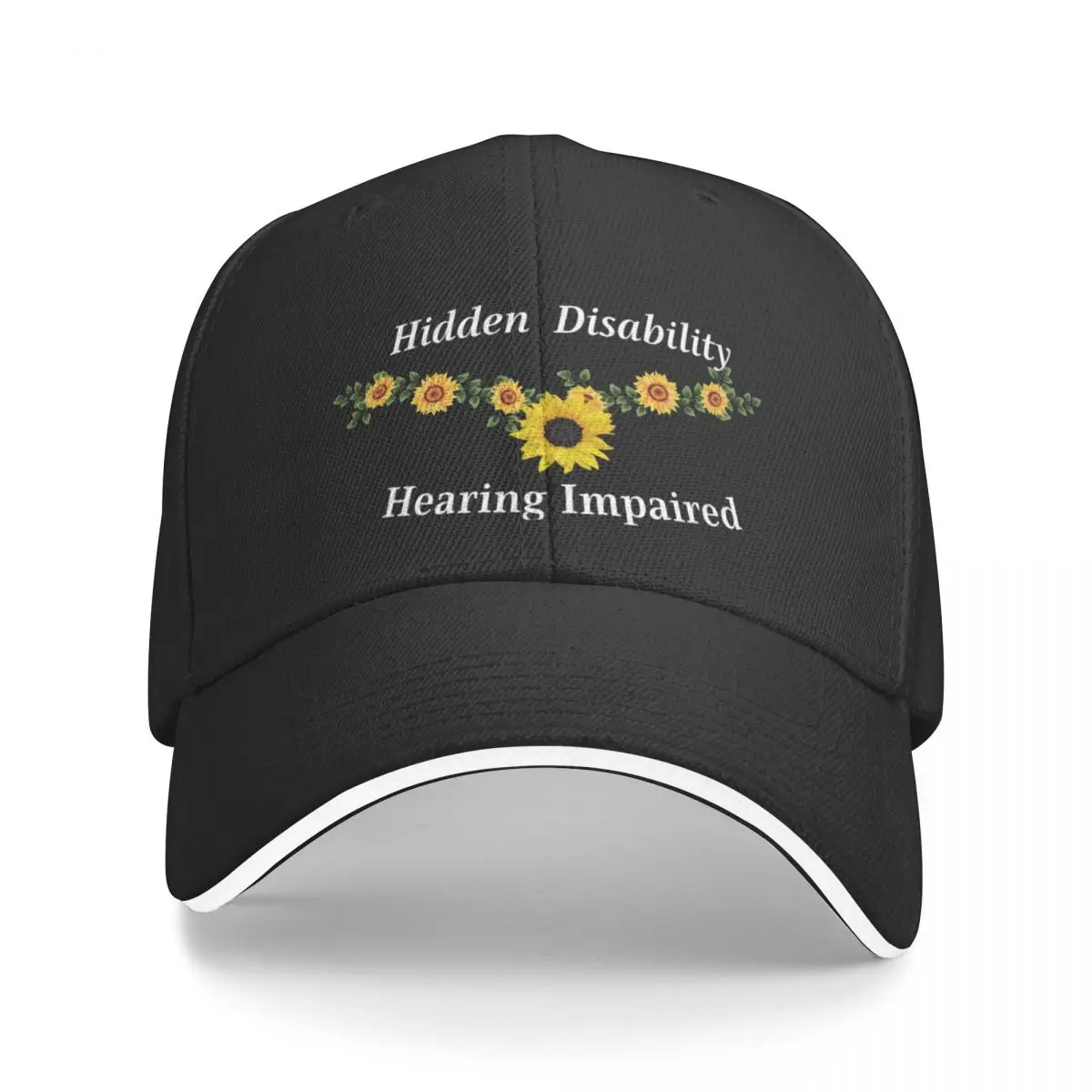 

Baseball Hat For Men Women Deaf And Hearing Impaired And Invisible Hidden Disability Assistance Sunflower Logo Caps Male Cap