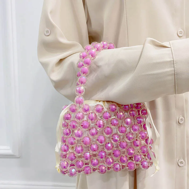 

Acrylic Beaded Women's Bag Hand Woven Bead Handbag