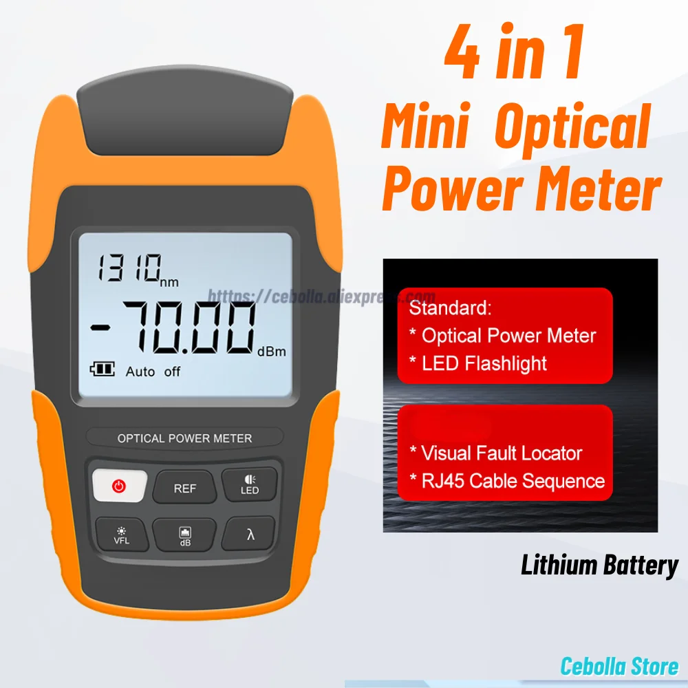 Мини-OPM 4 в 1 многофункциональный измеритель оптической мощности визуальный