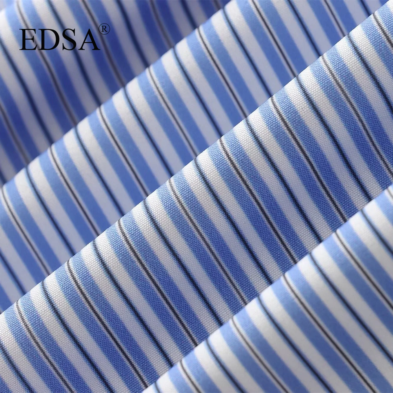 Женская Полосатая Рубашка EDSA однобортная блузка в стиле пэчворк с длинным