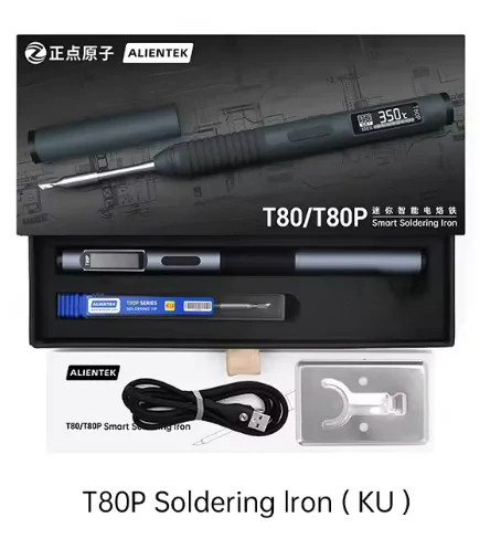 

ALIENTEK T80 T80P Инструмент для регулируемой температуры DC 20 В 80-450 ℃ Прецизионная ремонтная станция PD 100 Вт Портативный термоинструмент