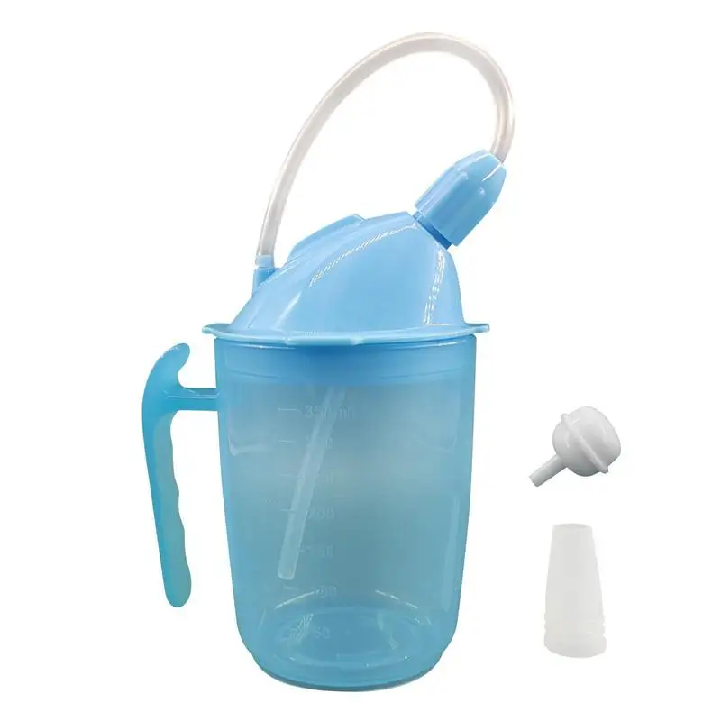 

350ml Elderly Sippy Cup Spill Proof Disabled Patient Liquids Drinking Bottle Multi Use Adult Sippy Cups Lids With Straws