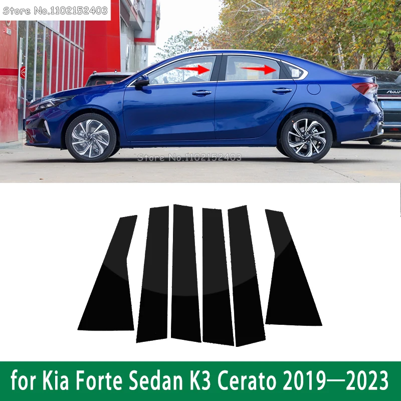 

Car Pillar Posts Door Window Cover Trim BC Column Sticker Accessories For Kia Forte Sedan K3 Cerato 2019 2020 2021 2022 2023