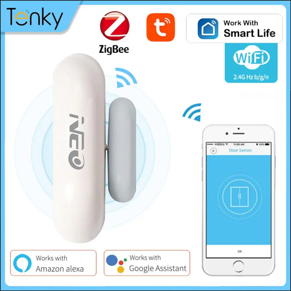 

Совместим с Alexa Google Home, датчик доступа к дверям и окнам, управление через приложение, Wi-Fi, универсальная смарт-трубка Tuya Smart