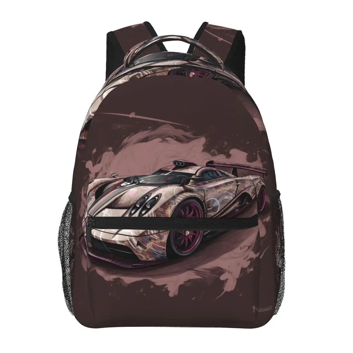 

Speed Sports Car Backpack Student Unisex Cartoon Graphic Print Backpacks Polyester Fun High School Bags College Custom Rucksack