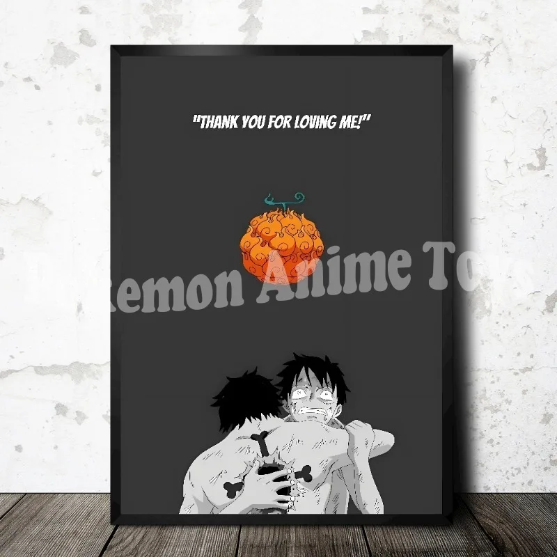 Фото Соломенная шляпа Пираты японское популярное Аниме One Piece AKUMA NO MI постер для спальни прикроватная настенная холщовая Декорация №2