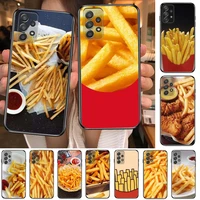dessert french fries burger phone case hull for samsung galaxy a70 a50 a51 a71 a52 a40 a30 a31 a90 a20e 5g a20s black shell art