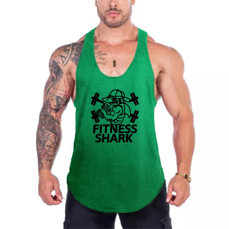 

Summer Brand Gym Clothing Fitness Tank Top Mens Y Back Mesh Breathable Bodybuilding Stringer Singlets Muscle Sleeveless Vest