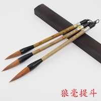 large medium and small bamboo poles buckets wolf hair calligraphy chinese painting practice traditional brushes sets