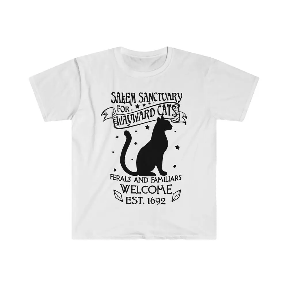 Salem Witch рубашка Sanctuary Wayward Cats с котом футболка Таро Y2K топы унисекс летние коротким