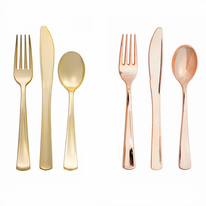 

Золотые ножи, вилки и ложки, Брида, аксессуары для детского дня рождения, розовое золото