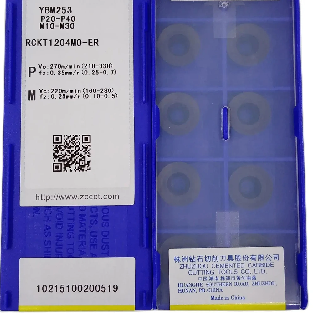 ZCC RCKT1204MO-ER YBM253 Фрезерные инструменты Сменное фрезерование для обработки стали и