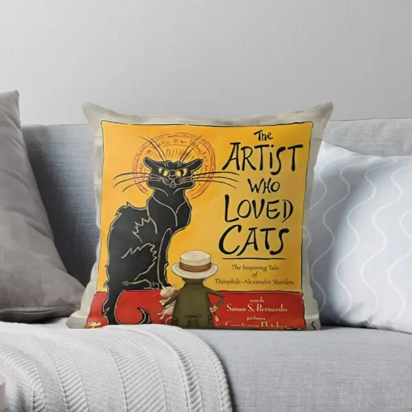 

Artist Who Loved Cats Printing Throw Pillow Cover Bedroom Cushion Office Comfort Wedding Bed Case Decor Car Pillows not include