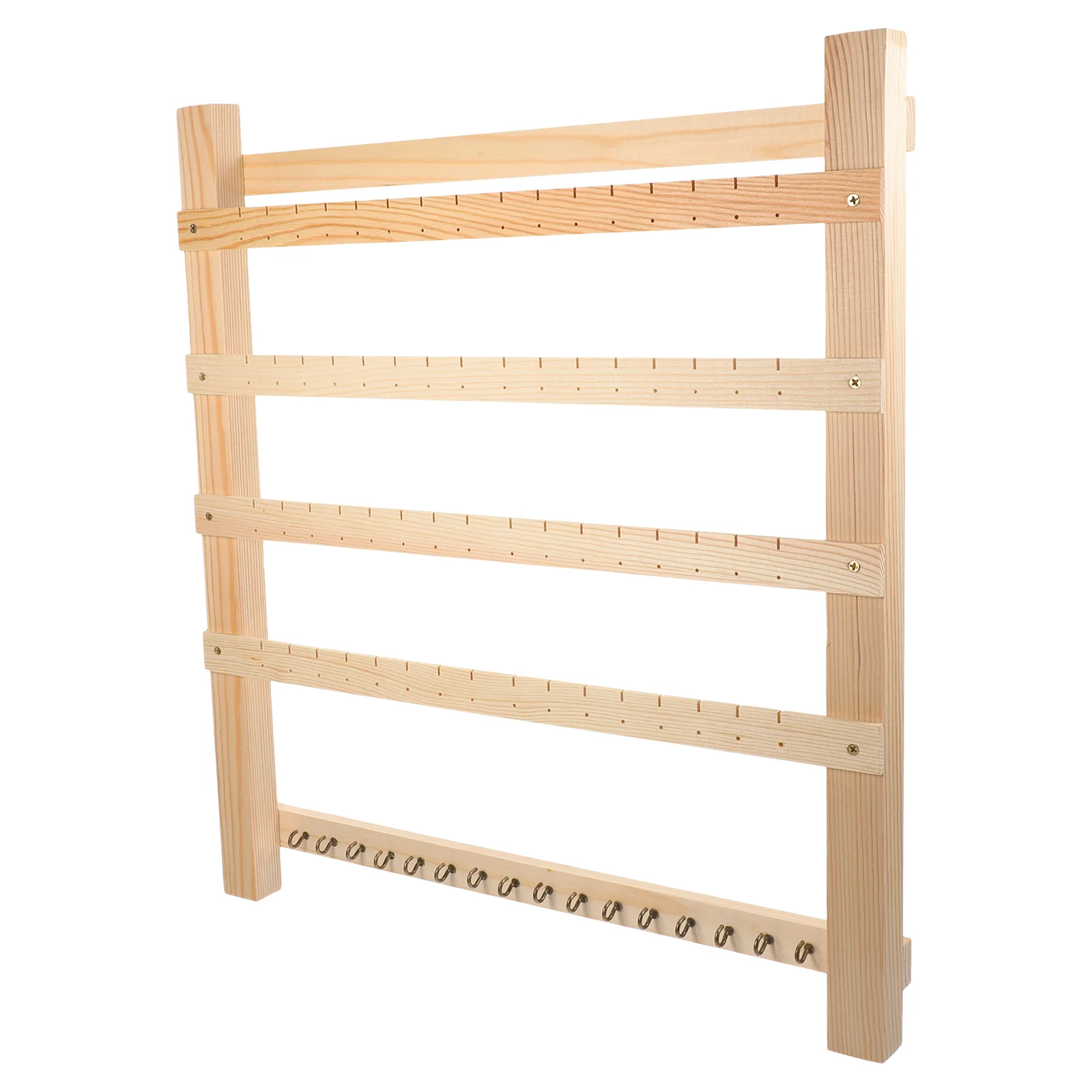 

Wall-mounted Jewelry Rack Wooden Hanger Rustic Organizer Hanging Earring Holder