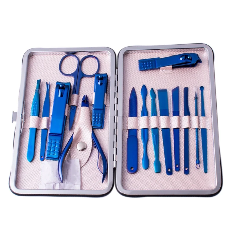 

15Pcs/Set Professional Nail Clipper Kit Stainless Steel Pedicure Scissors Tweezer Knife Ear Pick Manicure Set