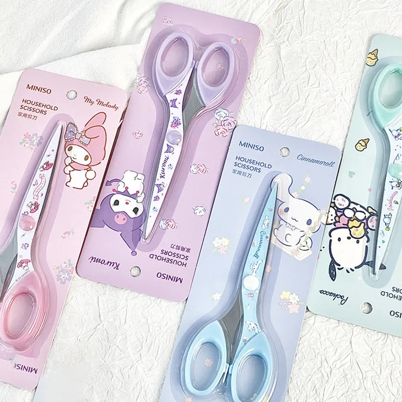 

Kawaii Sanrios Scissors Kuromi My Melody Cinnamoroll Pochacco Cartoon Cute Art Knife Paper Knife Office Supplies Plush Toy Gift