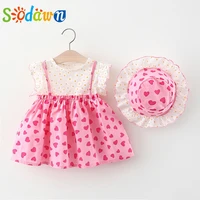 sodawn summer toddler clothes patchwork heart pattern kid clothes baby girl clothes flower dress for girls