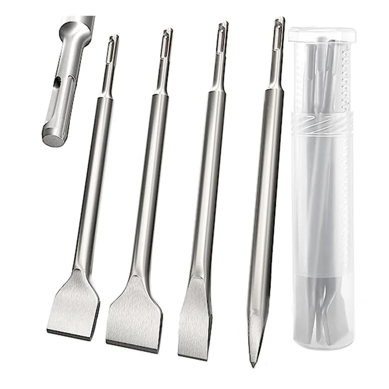 

Electric Hammer Chisel Round Handle Pointed Flat Chisel Impact Drill Bit Set Suitable For Masonry Concrete Brick Stone