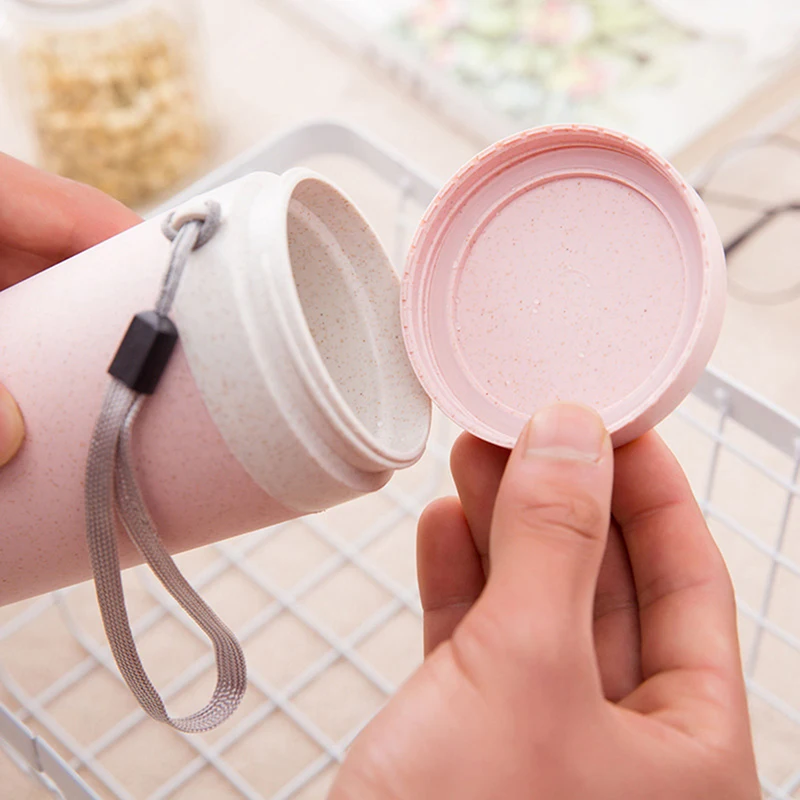 Портативная Термобутылка 300 Мл Безопасная Пластиковая Чашка Из Пшеничного