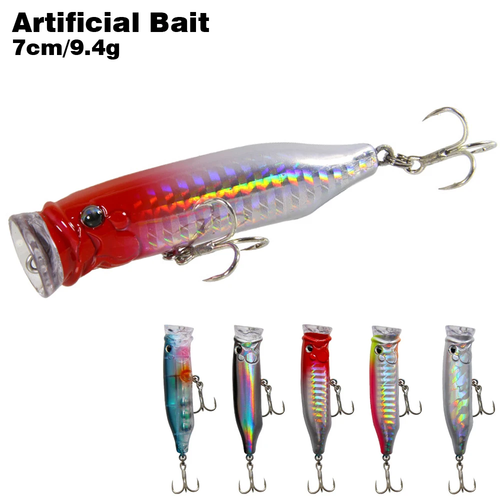 

1pcs Fishing Lures Topwater Popper Bait 7cm/9.4g Hard Bait Artificial Wobblers Plastic Fishing Tackle with 6# Hooks LURE BAIT