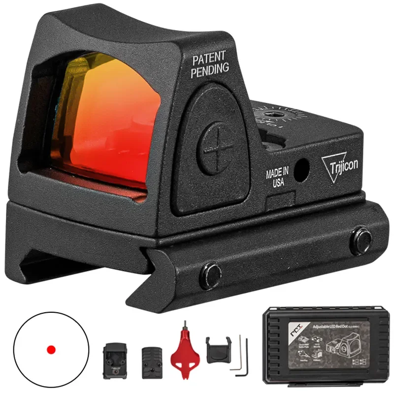 

Trijicon RMR Adjustable Style G17 Red Dot Sight Scope With Protect Rubber Cover For Hunting