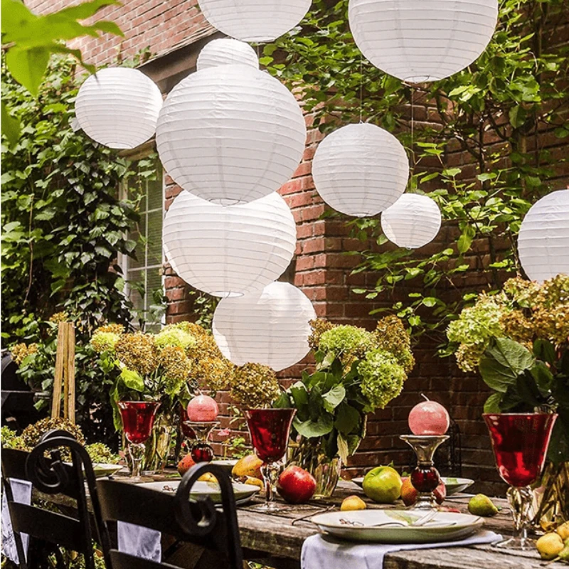 

30Pcs Wedding Lanterns Hanging Chinese Lantern Baby Bridal Shower Lampion Elegant Paper Flower Balls Christmas Decorations Gifts