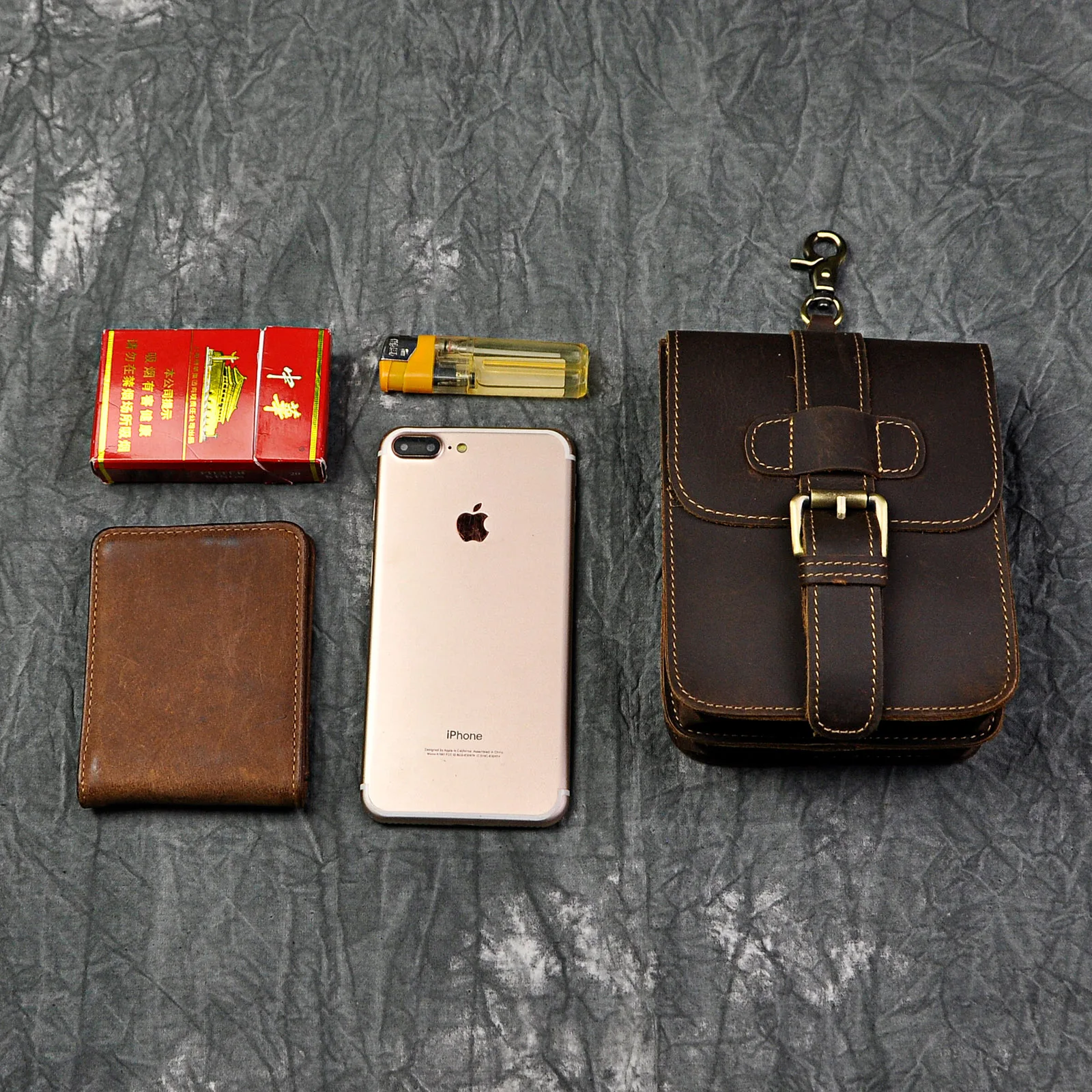 Женская дорожная маленькая сумка из натуральной кожи с крючком забавная поясная