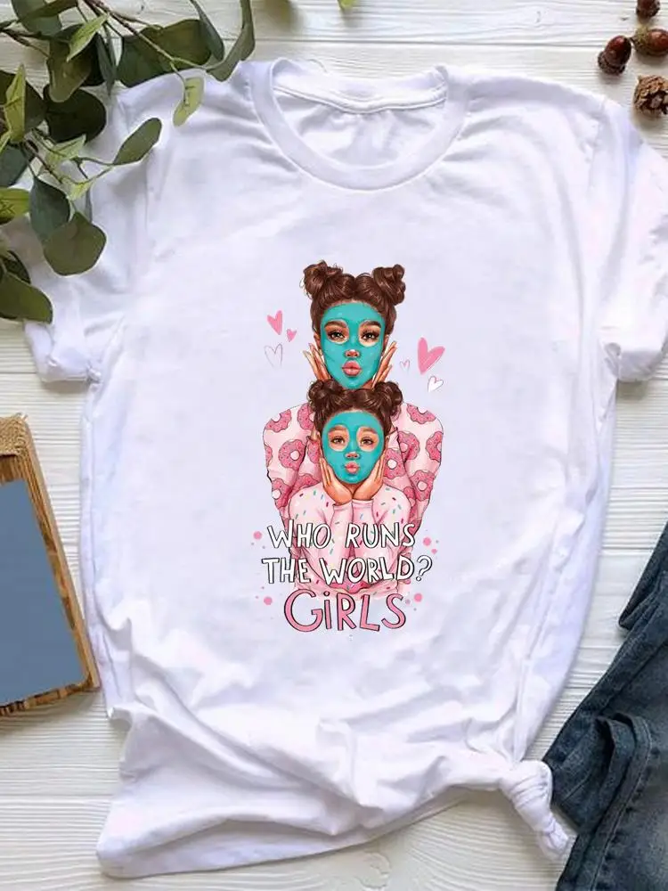 

Print T Shirt Women Clothing Sweet Love Trend Cute Fashion Short Sleeve Clothes Graphic T-shirt Summer Kawaii Basic Tee Top