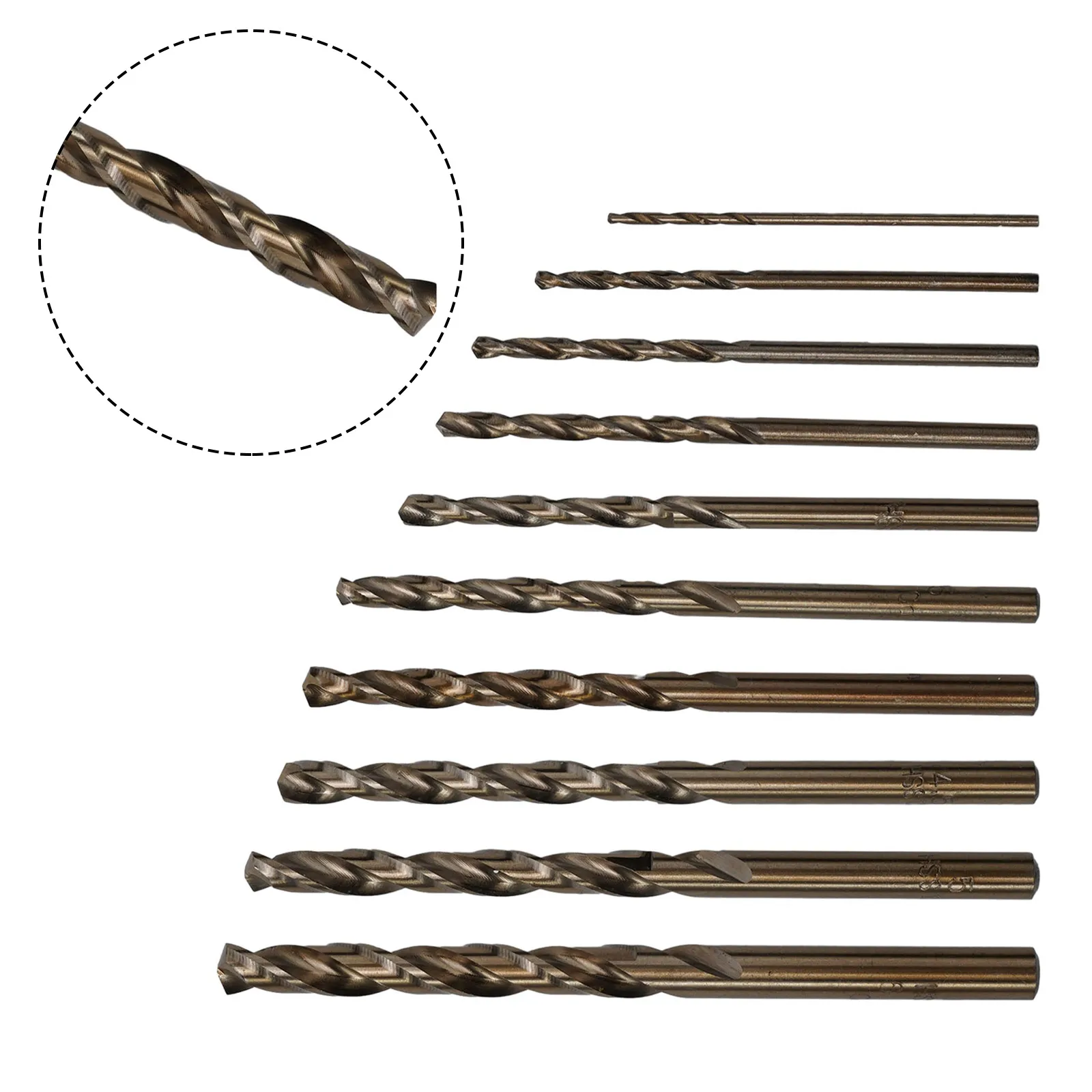 

10pcs 1.0-6mm HSS M35 Cobalt Coated Twists Drill Bit Wood Metal Hole Cutter Round Shank Gun Drill Bit Stainless Steel Drill Bit