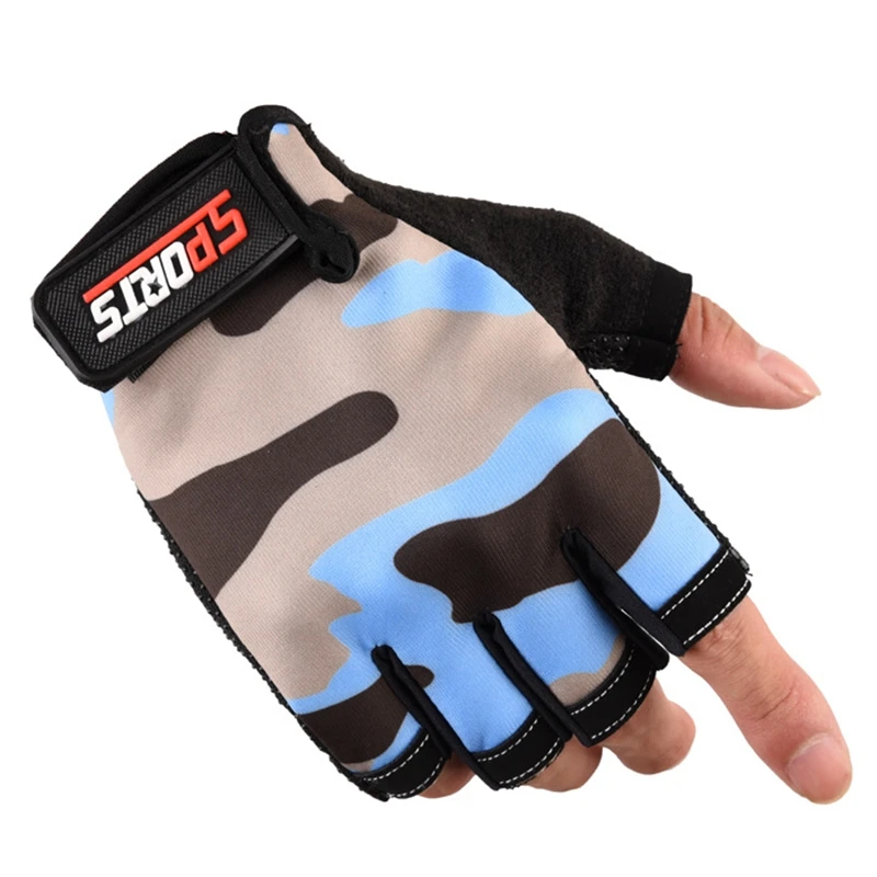 

Fingerless Cycling Gloves Kids Non-Slip Outdoor Sports Gloves Breathable Kids Short Finger Gloves for Bicycle Fitness Traveling
