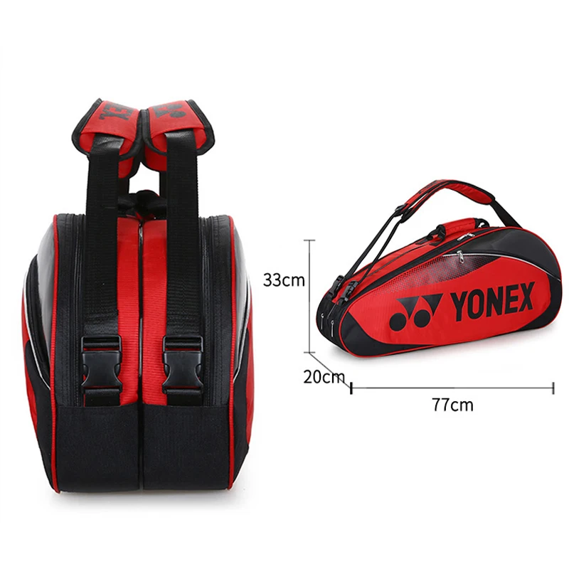 Original YONEX Large 6-12 Rackets Badminton Bag With Shoes Compartment Sport Badminton Backpack Hold All Shuttlecock Accessories