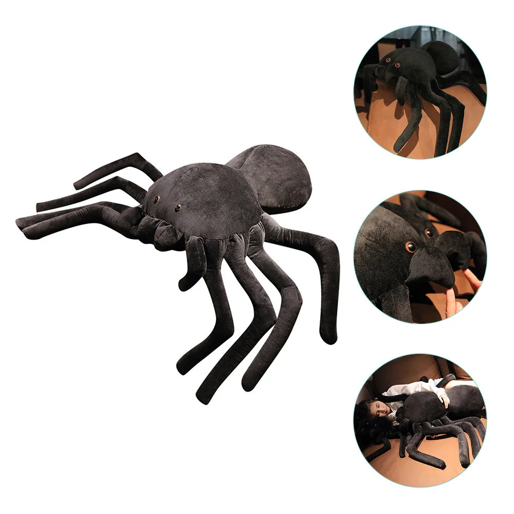 

Huge Realistic Black Spider Stuffed Animals Stuffed Spiders Plush Sleeping Pillow Kids Funny Plush Toys Childrens Day Gift