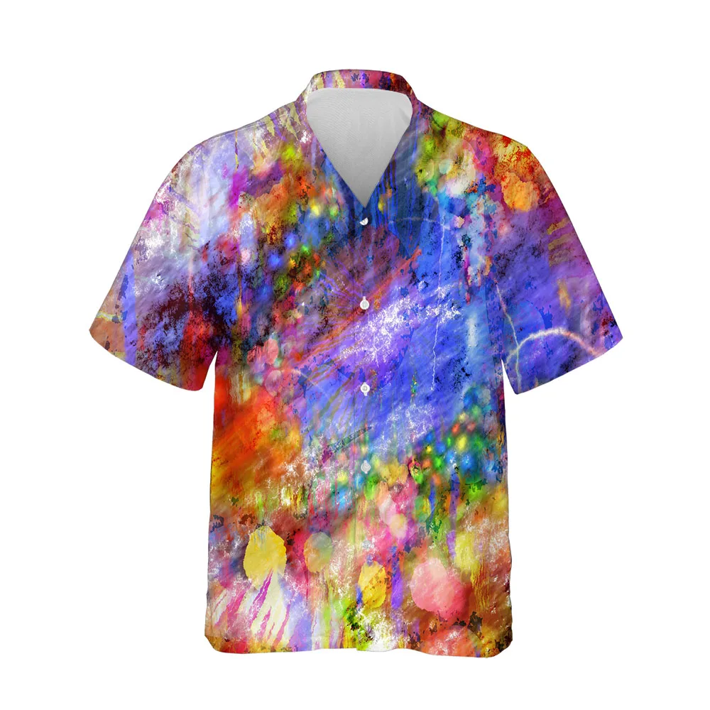 Jumeast 3D Aesthetic Hawaiian Men's Short Sleeve Shirt Clothing Summer Loose Comfortable Casual Blouse Top Fashion Man Clothes