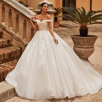 vintage tulle wedding dress sweetheart off shoulder bridal gowns appliques a line lace up brides dresses vestidos de novia
