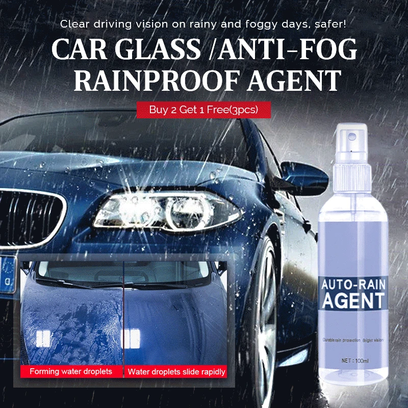 

Auto wash Anti-Drain Cleaner Agent Waterproof Rainproof Anti-fog Spray Car Windshield Window Glass Coating Spray Accessory