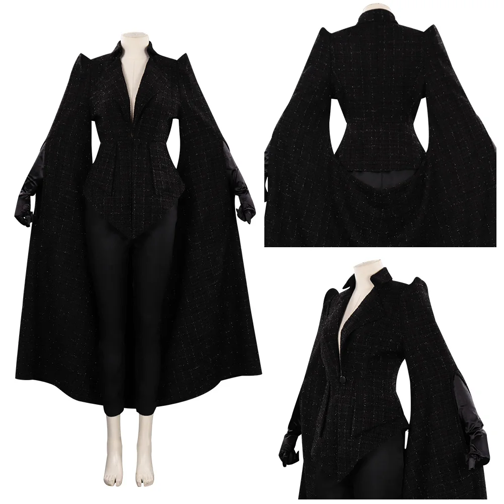 

Cruella Cosplay Costume Black Coat Outfits Halloween Carnival Suit