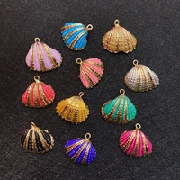 5 pcs colorful beautiful gold color natural shell pendants diy handmade jewelry making shell necklaces pendant earrings 20 25mm
