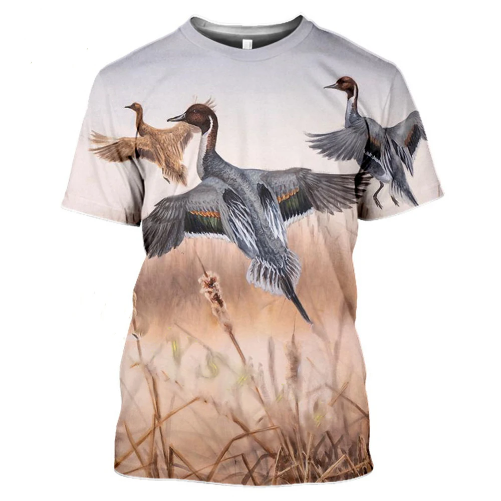

New 3d Printed Harajuku T-shirt Summer Animal Hunting Partridge Bird Fashion Men Ladies Kids Sports Breathable Lightweight