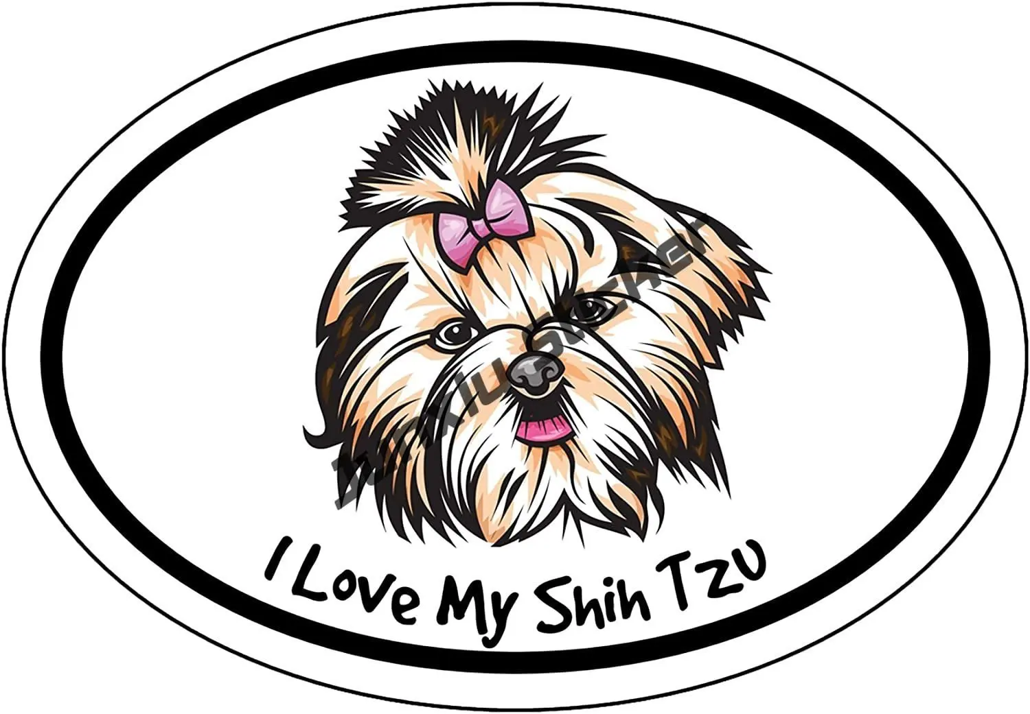 Улыбающаяся виниловая наклейка ши-тцу собака пород на бампер для ноутбуков